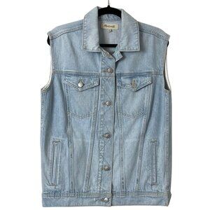 Madewell Oversized Trucker Jean Vest in Astley Wash Size XXS XS Small